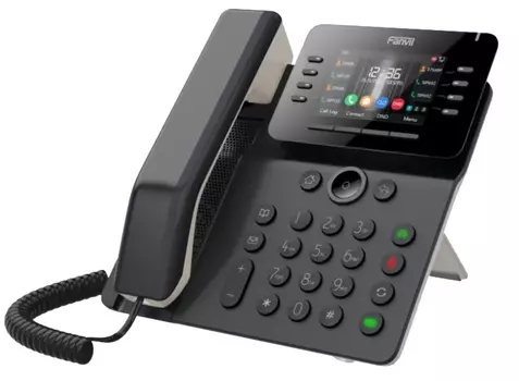 VoIP-телефон Fanvil V64, 12 линий, 12 SIP-аккаунтов, цветной дисплей, PoE, черный (V64)