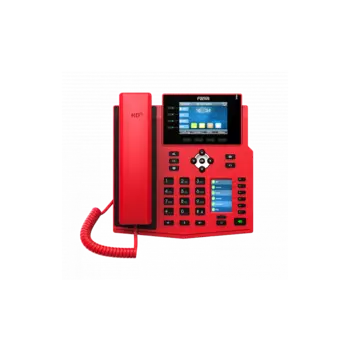 VoIP-телефон Fanvil X5U, 16 SIP-аккаунтов, монохромный дисплей, PoE, красный