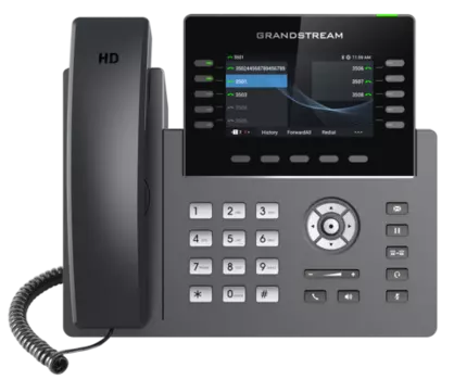 VoIP-телефон Grandstream GRP2615, 10 линий, 5 SIP-аккаунтов, цветной дисплей, PoE, серый