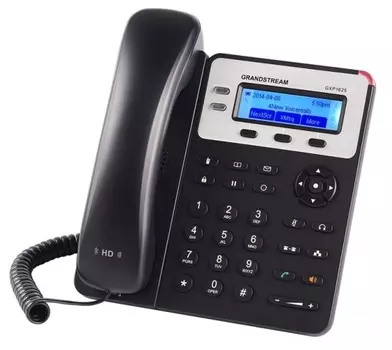 VoIP-телефон Grandstream GXP1625, 2 линии, 2 SIP-аккаунта, монохромный дисплей, PoE, черный/серебристый (GXP1625) нужен переходник питания!