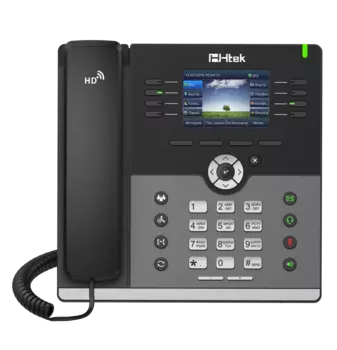 VoIP-телефон Htek UC924E RU, 12 линий, 12 SIP-аккаунтов, цветной дисплей, PoE, черный (UC924E RU)