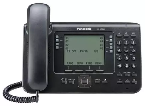 VoIP-телефон Panasonic KX-NT560RU, монохромный дисплей, PoE, белый