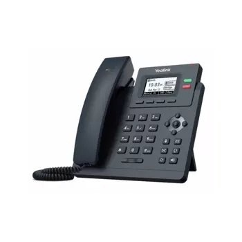 VoIP-телефон Yealink SIP-T31P, 2 SIP-аккаунта, монохромный дисплей, PoE, черный, без БП (SIP-T31P WITHOUT PSU)