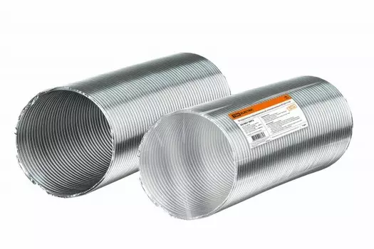 Воздуховод гофрированный алюминиевый TDM SQ1807-0072, Ø160, длина 0,6м/3м, толщина 80мкм, серый (00000189179)