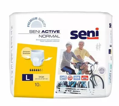 Подгузники-трусики для взрослых Normal Active Seni/Сени 10шт р.L (3)