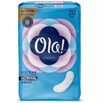 Прокладки женские гигиенические мягкая поверхность без крылышек Classic Normal Ola! 20шт