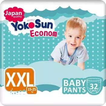 Подгузники-трусики YokoSun econom xxl 12-20 кг 32 шт