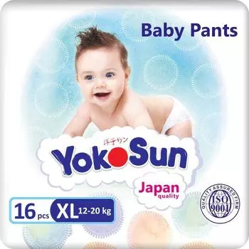 Подгузники-трусики детские YokoSun 12-20кг 16шт р.XL