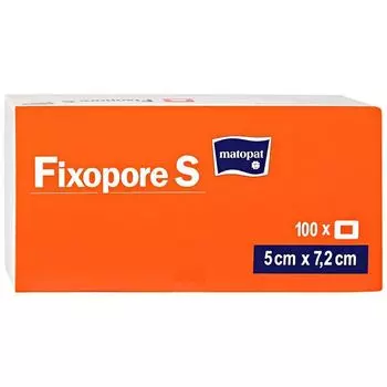 Повязка стерильная с впитывающей прокладкой Fixsopore S Matopat/Матопат 5х7,2см 100шт