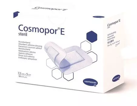 Повязка стерильная пластырного типа Cosmopor E/Космопор Е 7,2 х 5см 10шт (900891)