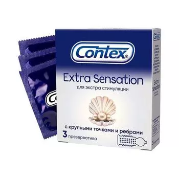 Презервативы с крупными точками и ребрами Extra Sensation Contex/Контекс 3шт