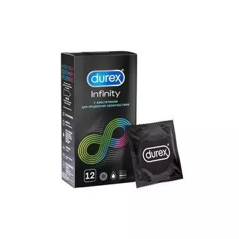 Презервативы гладкие с анестетиком Infinity Durex/Дюрекс 12шт