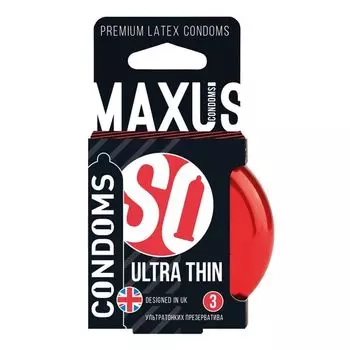 Презервативы гладкие ультратонкие Ultra Thin Maxus/Максус 3шт