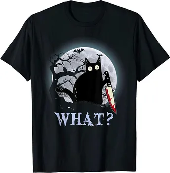 Футболка унисекс Cat What Murderous Black Cat с ножом S