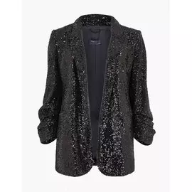 Свободный блейзер со сборками на рукавах и пайетками, Marks&amp;Spencer