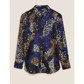Рубашка с длинным рукавом из атласа с принтом животных, Marks&amp;Spencer