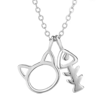 Ожерелье из стерлингового серебра S925 Cat Fishbone, женская цепочка Sen Small Fresh Clavical, элегантная модная универсальная подвеска