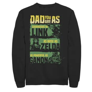 Мужской флисовый пуловер с графическим рисунком Nintendo Legend Of Zelda Dad Licensed Character