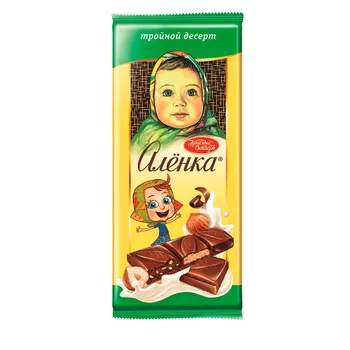Шоколад Аленка с начинкой Тройной десерт, Красный Октябрь, 90 гр.