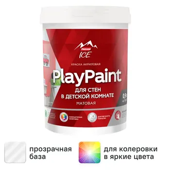 Краска для стен и потолков Parade Diy PlayPaint матовая прозрачная база C 0.9 л