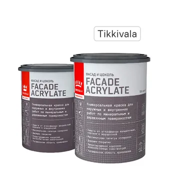 Краска фасадная Tikkurila Facade Acrylate матовая цвет белый база А 0.9 л