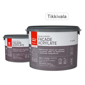 Краска фасадная Tikkurila Facade Acrylate глубокоматовая цвет белый база A 9 л