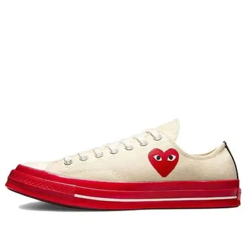 Кроссовки x comme des garcons play chuck 70 low 'pristine red' Converse, бежевый
