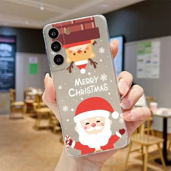 Чехол-коробка Funda для Samsung Galaxy S22 S21 Ultra S20 FE Note 20 Ultra 8 9 10 Plus S21 FE S21 Ultra Merry Christmas Silicone Samsung Note 20 5G