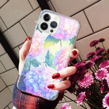 Синий чехол для телефона с изображением гортензии для iPhone 14 13 12 11 Pro Max, чехол для iPhone XS MAX X XR SE2 8 7 Plus iPhone 7 8 SE