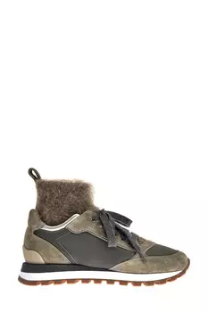 Утепленные кроссовки Active из кожи и замши