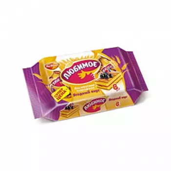 Бисквитное пирожное Любимое с ягодным вкусом, Рот Фронт, 210 гр.