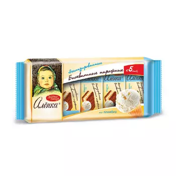 Бисквитные пирожные Аленка со вкусом пломбира, 175 гр.