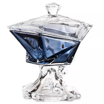 Конфетница на ножке с крышкой Crystalite Bohemia 23,5см