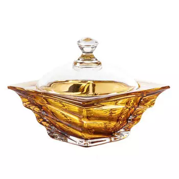 Конфетница с крышкой Crystalite Bohemia Касабланка 11,5см