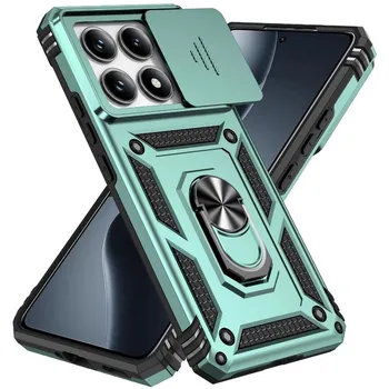 Чехол для камеры Slide для Xiaomi Mi 14T Pro, автомобильный магнитный держатель для кольца, защитный противоударный силиконовый жесткий чехол для телефона Xiaomi Mi 14 T 13T 12T 11T 10T Pro Xiaomi 14T розового золота