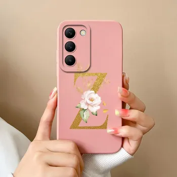 Чехол для телефона Vivo V30 SE V40 Pro Lite Y100 (ИДН) V30e T3 Y200e Y100 4G Корпус Модный Цветочный Буквы Мягкий Силиконовый Чехол Ударопрочный Бампер Для Vivo Vivo Y100 (IDN) 5G