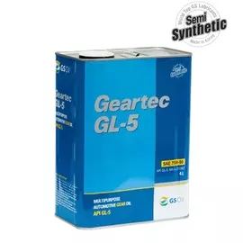 Трансмиссионное масло KIXX GEARTEC GL-5 MIL-L-2105D 75W90 полуситетическое 4л