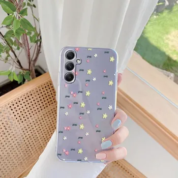 Мягкий силиконовый прозрачный чехол с цветочным узором для Xiaomi Redmi 13C Note 13 Pro Samsung A55 A54 A34 S24 M35 iPhone 15, защитный противоударный чехол для камеры Samsung Galaxy S20 FE
