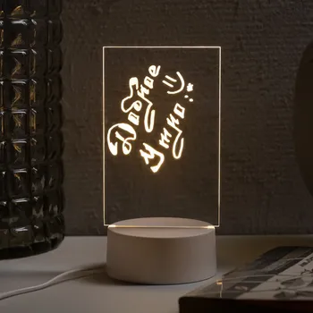 Ночник с маркером для заметок, прямоугольник, 101910 см, usb, свечение теплое белое