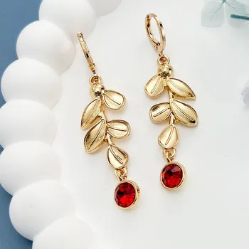 Серьги SIMJOO Simple Leaf, античные листья, капли для женщин зелёный