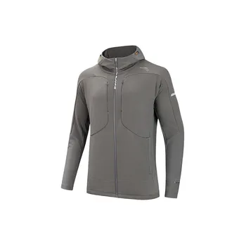 Anta Спортивная куртка Running Series с капюшоном и застежкой-молнией, мужская, цвет воробей-коричневый 152415608-3 L