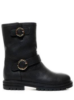Полусапоги кожаные на меху S.FERRAGAMO