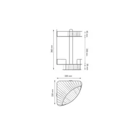 полка для ванной комнаты двойная угловая balcony fora for-dim102