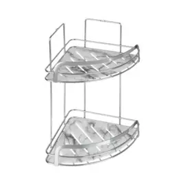 полка для ванной комнаты угловая двойная marble fora for-mar02-u