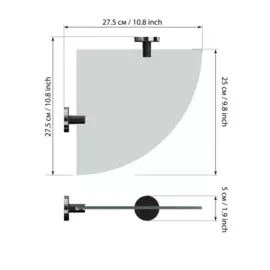 полка угловая стеклянная lord fora белый for-lord035wt