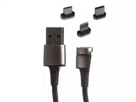 кабель 3в1! USB to Type C/Lightning/Micro 1м 2.4A черный магнитный\ TZCAXC-A01 BASEUS