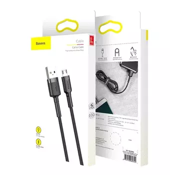 кабель USB! micro 1м 2.4A серо-черный\ CAMKLF-BG1 BASEUS