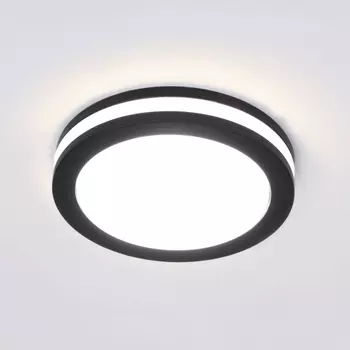 Встраиваемый светильник круглый светодиодный Elektrostandard Aster DSKR80 5W 3300K чёрный