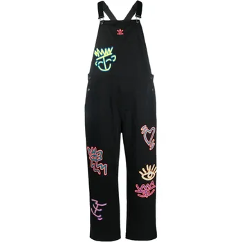 Adidas Logo Graffiti Print Square Neck без рукавов Прямой комбинезон мужской комбинезон черный HC3090 XL