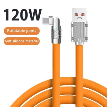 120 Вт, 6 А, сверхбыстрый зарядный кабель, жидкий силикон, кабель USB C типа C, 1,2 м для Xiaomi, Huawei, Samsung, USB-кабель для передачи данных Bold 1.2M-For Type C синий